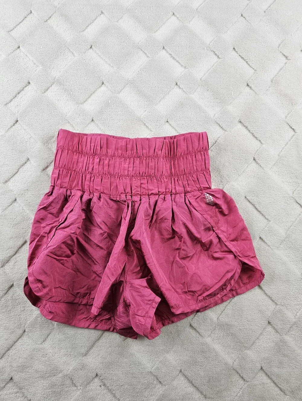 Free People The Way Home Shorts Womens Small Smocked Waist High Rise Gym Yoga